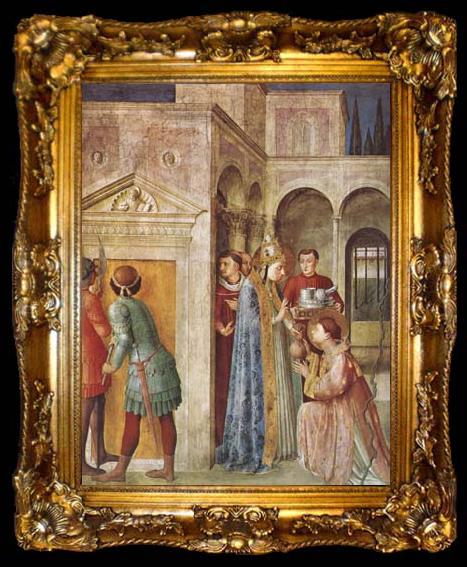 framed  Fra Angelico St Lawrence Receiving the Church Treasures (mk08), ta009-2
